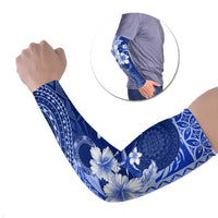 Samoa Siapo Pattern With Navy Hibiscus Arm Sleeves LT05