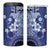 Samoa Siapo Pattern With Navy Hibiscus 4 in 1 Can Cooler Tumbler