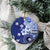 Samoa Siapo Pattern With Navy Hibiscus Ceramic Ornament