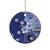 Samoa Siapo Pattern With Navy Hibiscus Ceramic Ornament