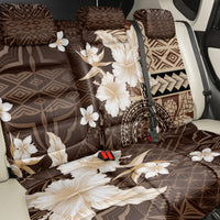 Samoa Siapo Pattern With Brown Hibiscus Back Car Seat Cover LT05