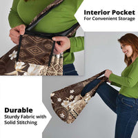 Samoa Siapo Pattern With Brown Hibiscus Grocery Bag