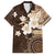 Samoa Siapo Pattern With Brown Hibiscus Hawaiian Shirt LT05 Brown - Polynesian Pride