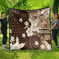 Samoa Siapo Pattern With Brown Hibiscus Quilt