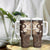 Samoa Siapo Pattern With Brown Hibiscus Tumbler With Handle