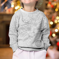 Samoa Siapo Pattern With White Hibiscus Kid Ugly Christmas Sweater