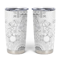 Samoa Siapo Pattern With White Hibiscus Tumbler Cup