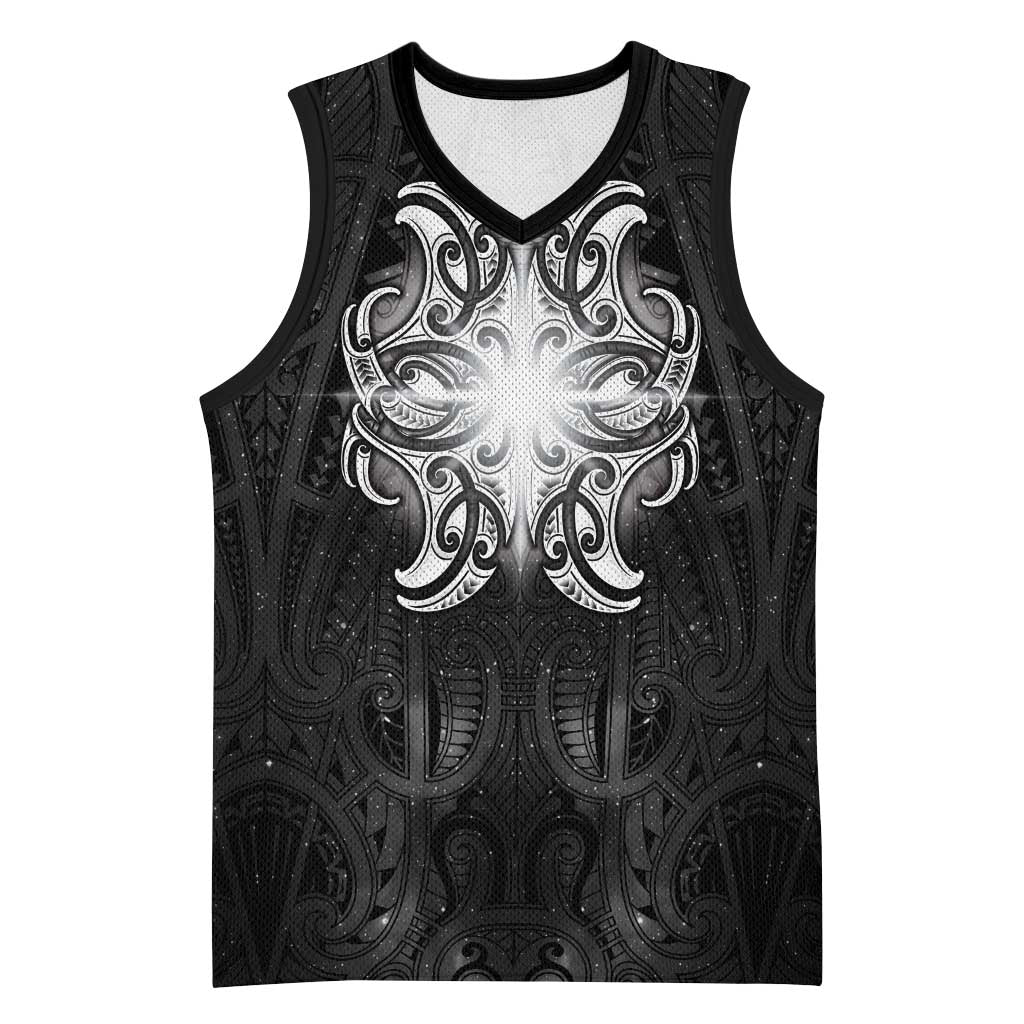 New Zealand Matariki Basketball Jersey Maori Moko Black Galaxy