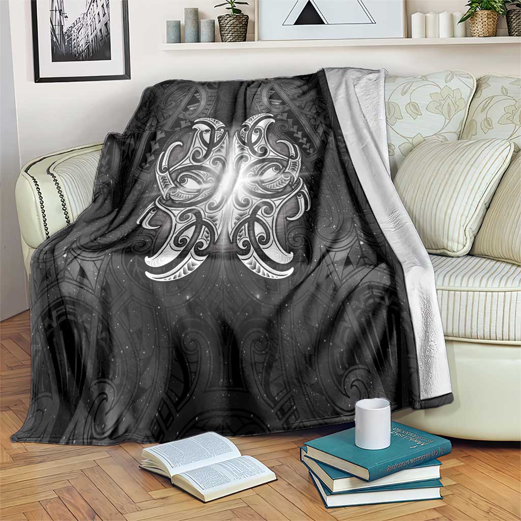 New Zealand Matariki Blanket Maori Moko Black Galaxy