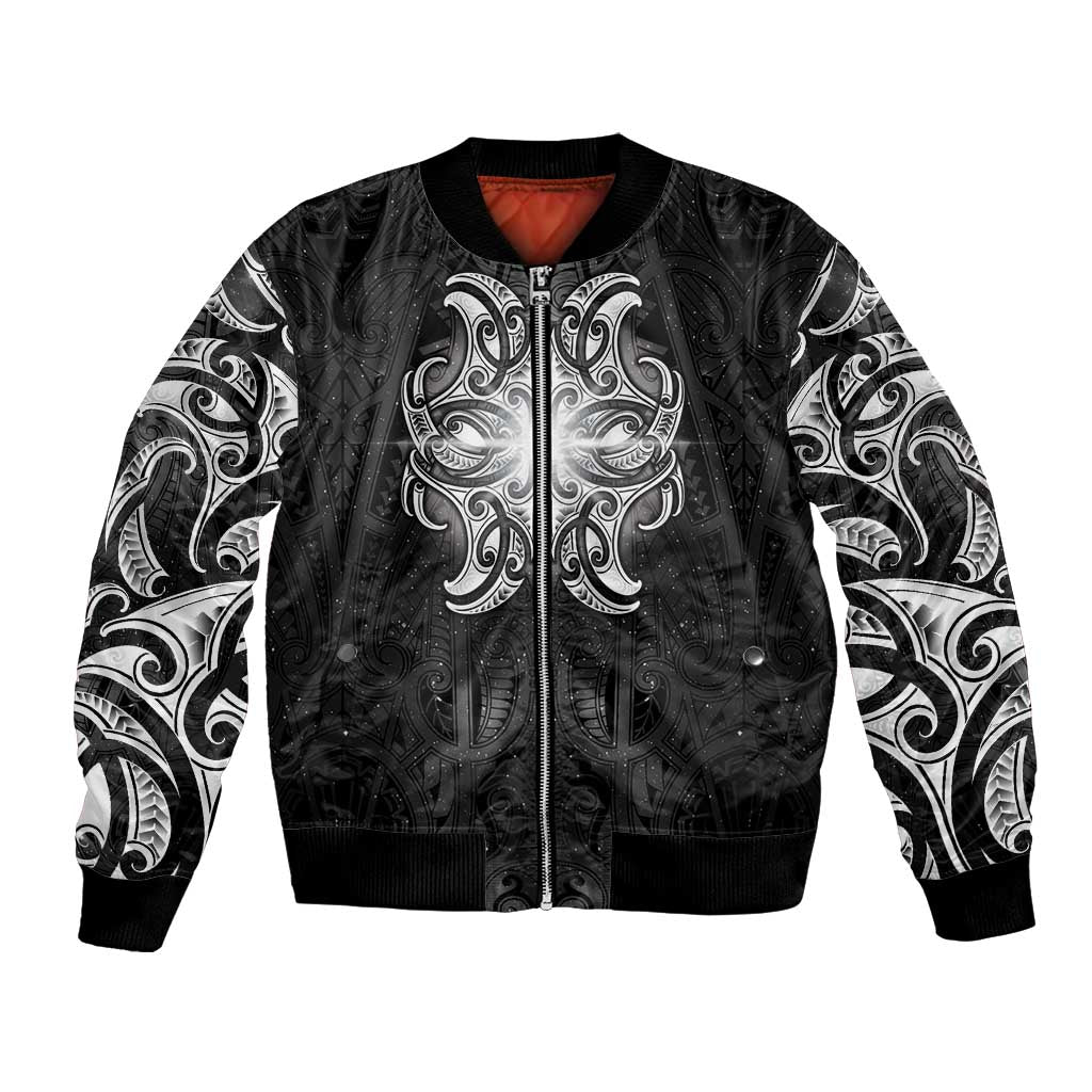 New Zealand Matariki Bomber Jacket Maori Moko Black Galaxy