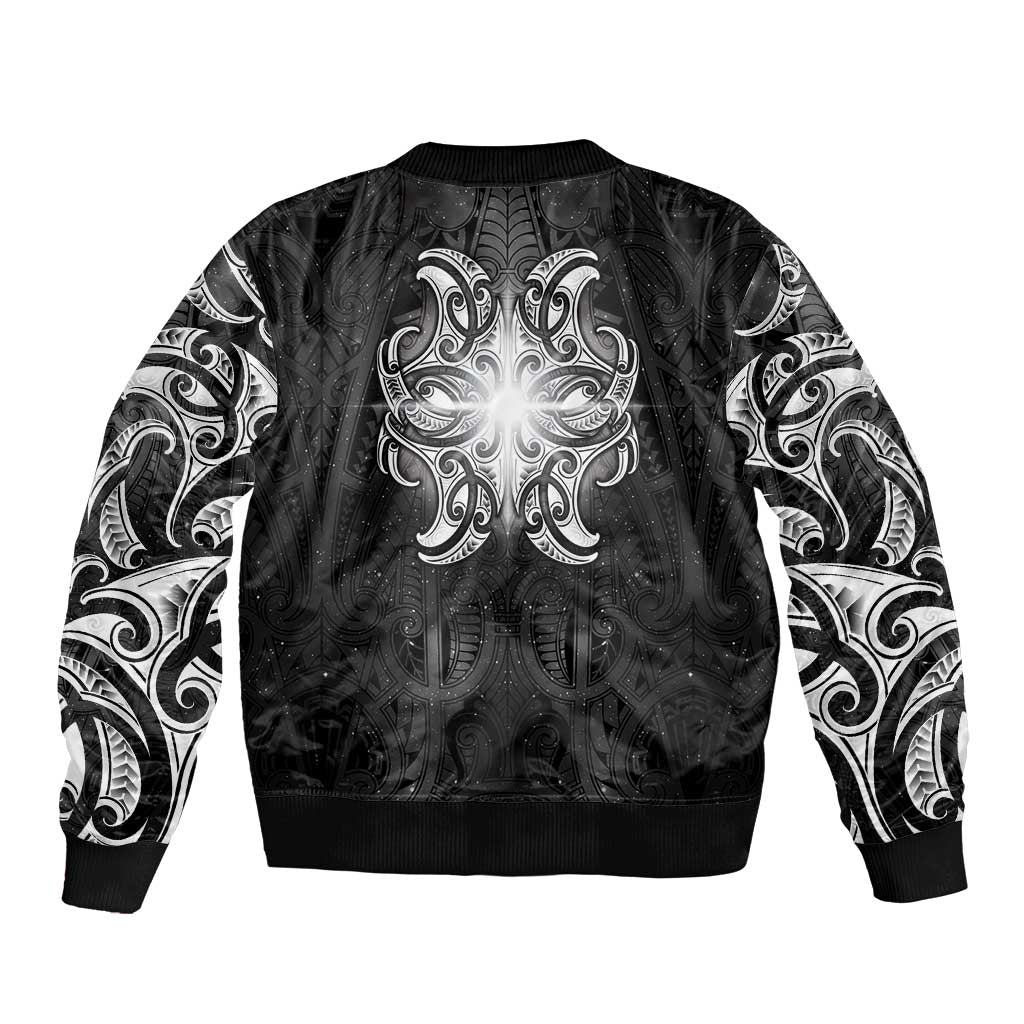 New Zealand Matariki Bomber Jacket Maori Moko Black Galaxy