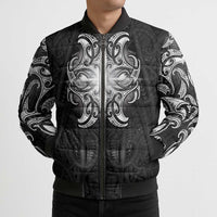 New Zealand Matariki Bomber Puffer Jacket Maori Moko Black Galaxy