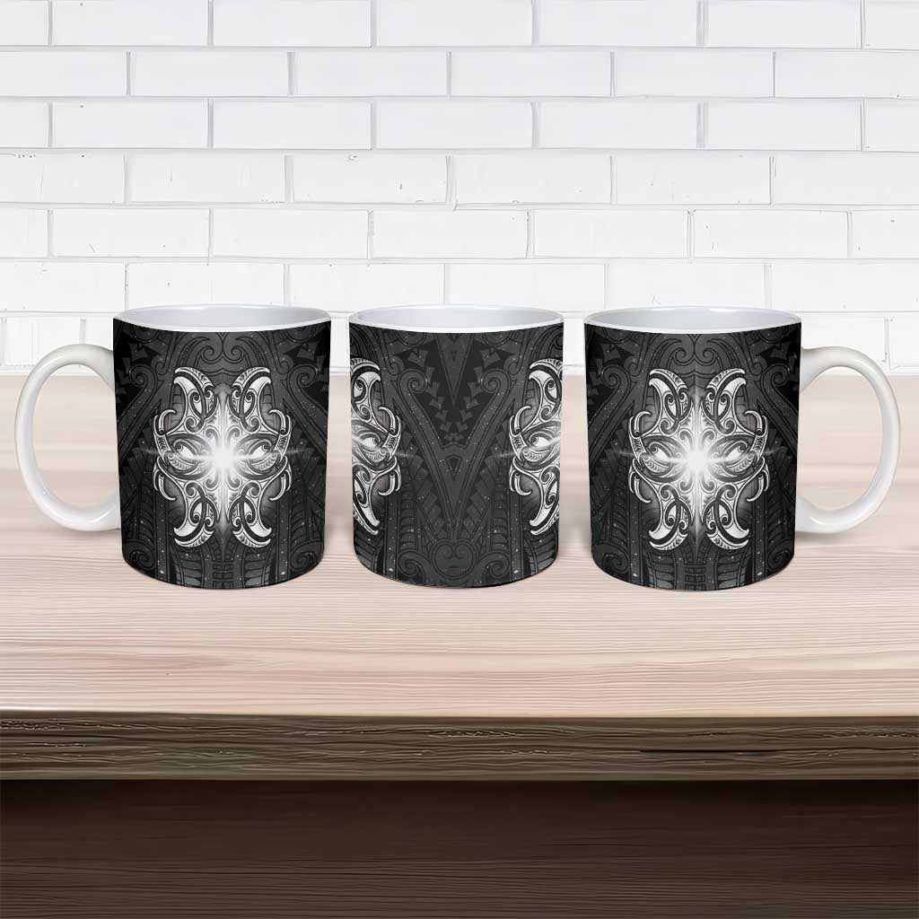 New Zealand Matariki Ceramic Mug Maori Moko Black Galaxy