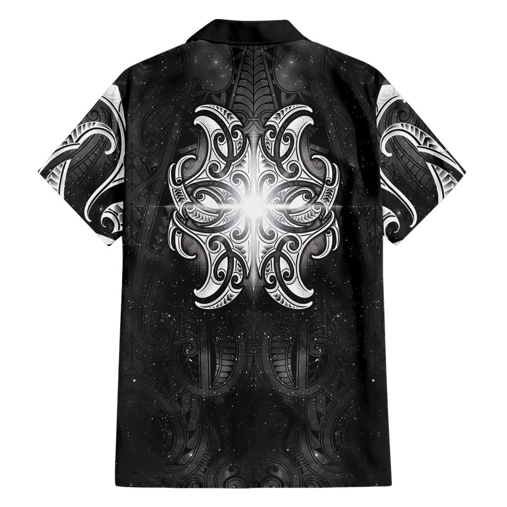 New Zealand Matariki Family Matching Puletasi and Hawaiian Shirt Maori Moko Black Galaxy LT05 - Polynesian Pride