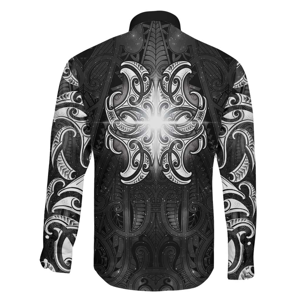 New Zealand Matariki Family Matching Puletasi and Hawaiian Shirt Maori Moko Black Galaxy LT05 - Polynesian Pride