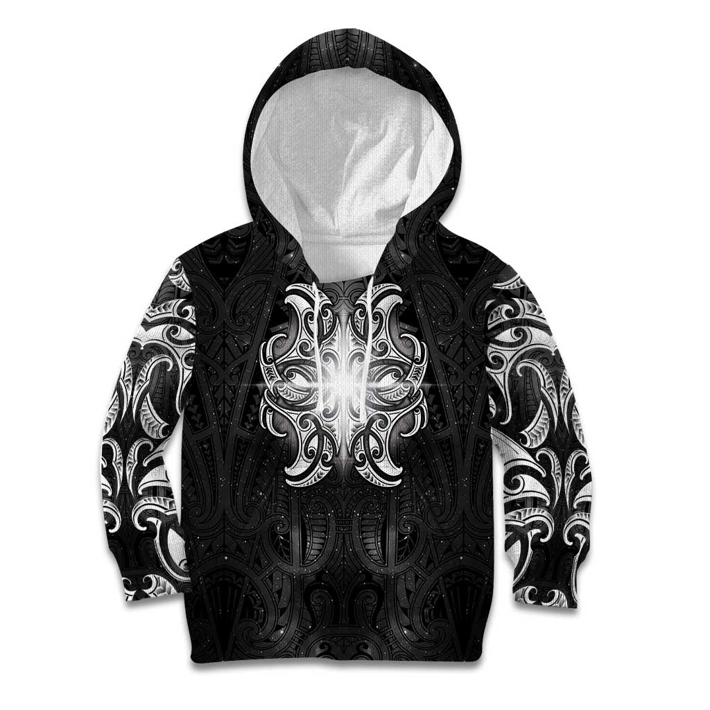 New Zealand Matariki Kid Hoodie Maori Moko Black Galaxy
