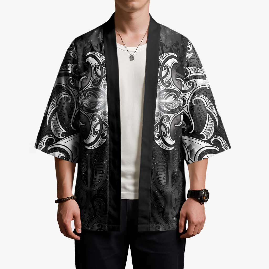 New Zealand Matariki Kimono Maori Moko Black Galaxy