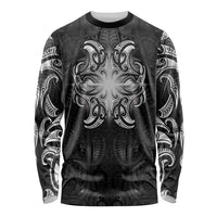 New Zealand Matariki Long Sleeve Shirt Maori Moko Black Galaxy