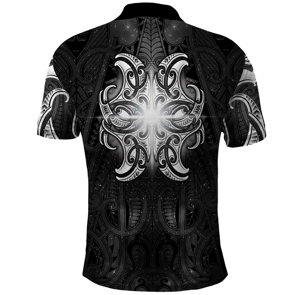 New Zealand Matariki Polo Shirt Maori Moko Black Galaxy