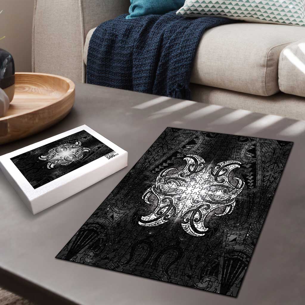 New Zealand Matariki Puzzle Maori Moko Black Galaxy