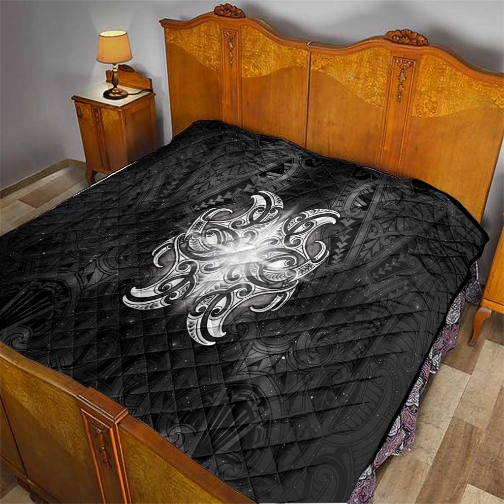 New Zealand Matariki Quilt Maori Moko Black Galaxy