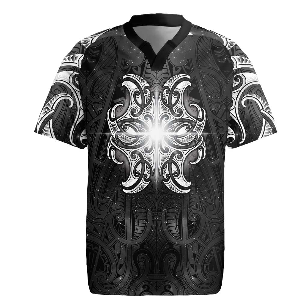 New Zealand Matariki Rugby Jersey Maori Moko Black Galaxy