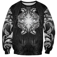 New Zealand Matariki Sweatshirt Maori Moko Black Galaxy