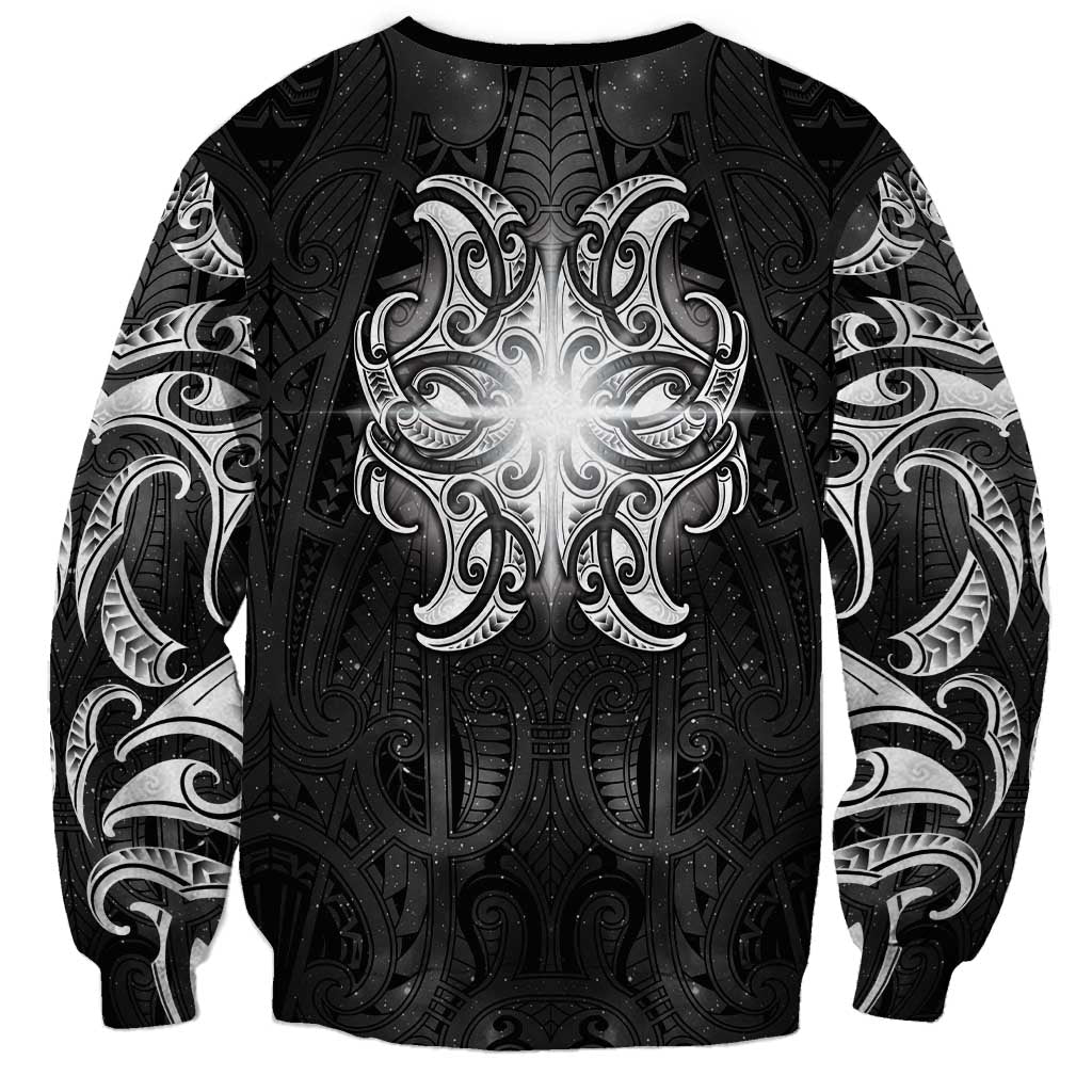 New Zealand Matariki Sweatshirt Maori Moko Black Galaxy