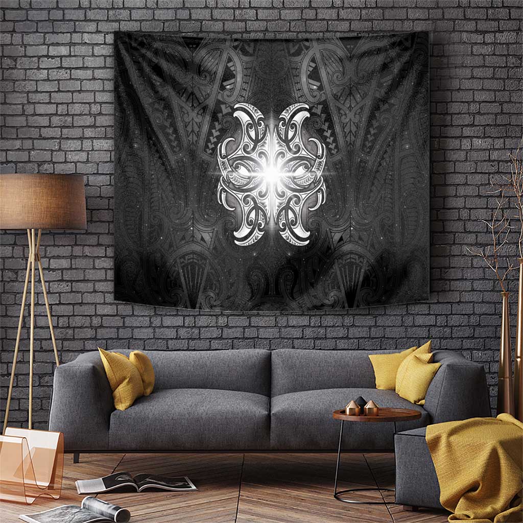New Zealand Matariki Tapestry Maori Moko Black Galaxy