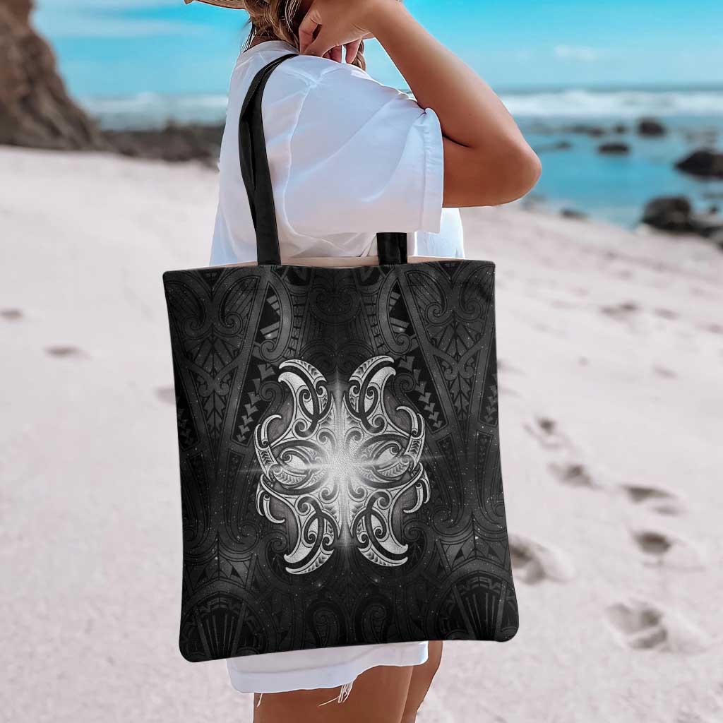 New Zealand Matariki Tote Bag Maori Moko Black Galaxy