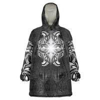 New Zealand Matariki Wearable Blanket Hoodie Maori Moko Black Galaxy