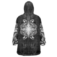 New Zealand Matariki Wearable Blanket Hoodie Maori Moko Black Galaxy
