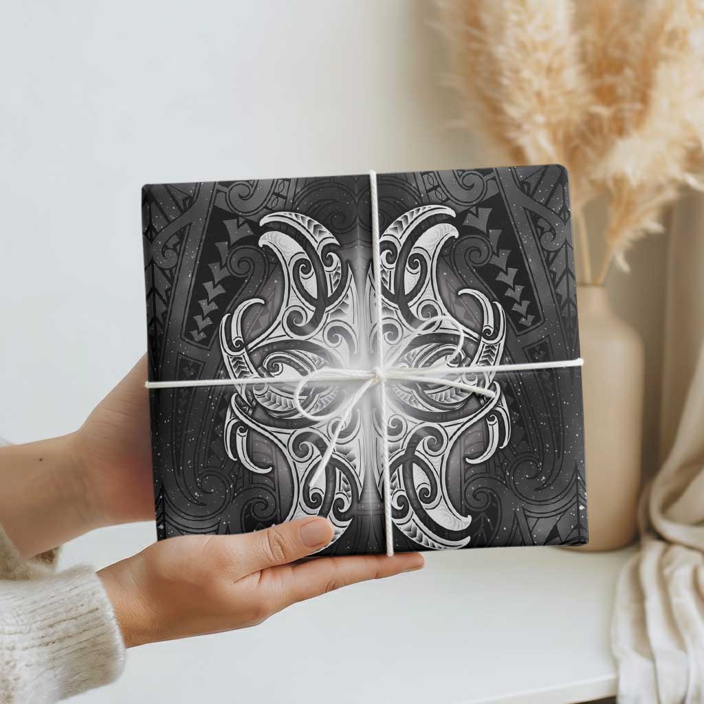 New Zealand Matariki Wrapping Paper Maori Moko Black Galaxy