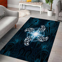 New Zealand Matariki Waita Area Rug Maori Moko Dark Blue Galaxy