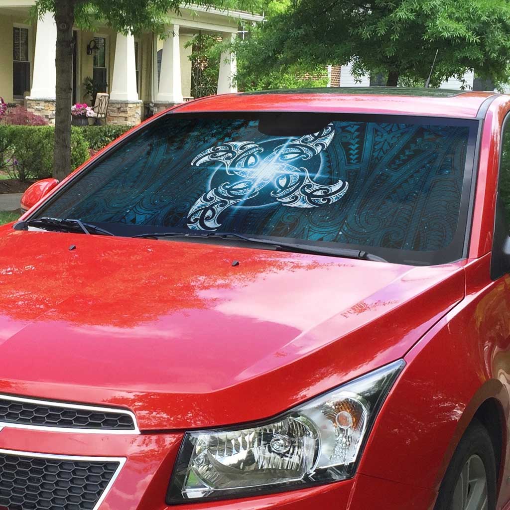 New Zealand Matariki Waita Auto Sun Shade Maori Moko Dark Blue Galaxy