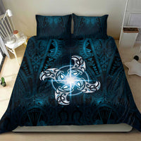 New Zealand Matariki Waita Bedding Set Maori Moko Dark Blue Galaxy