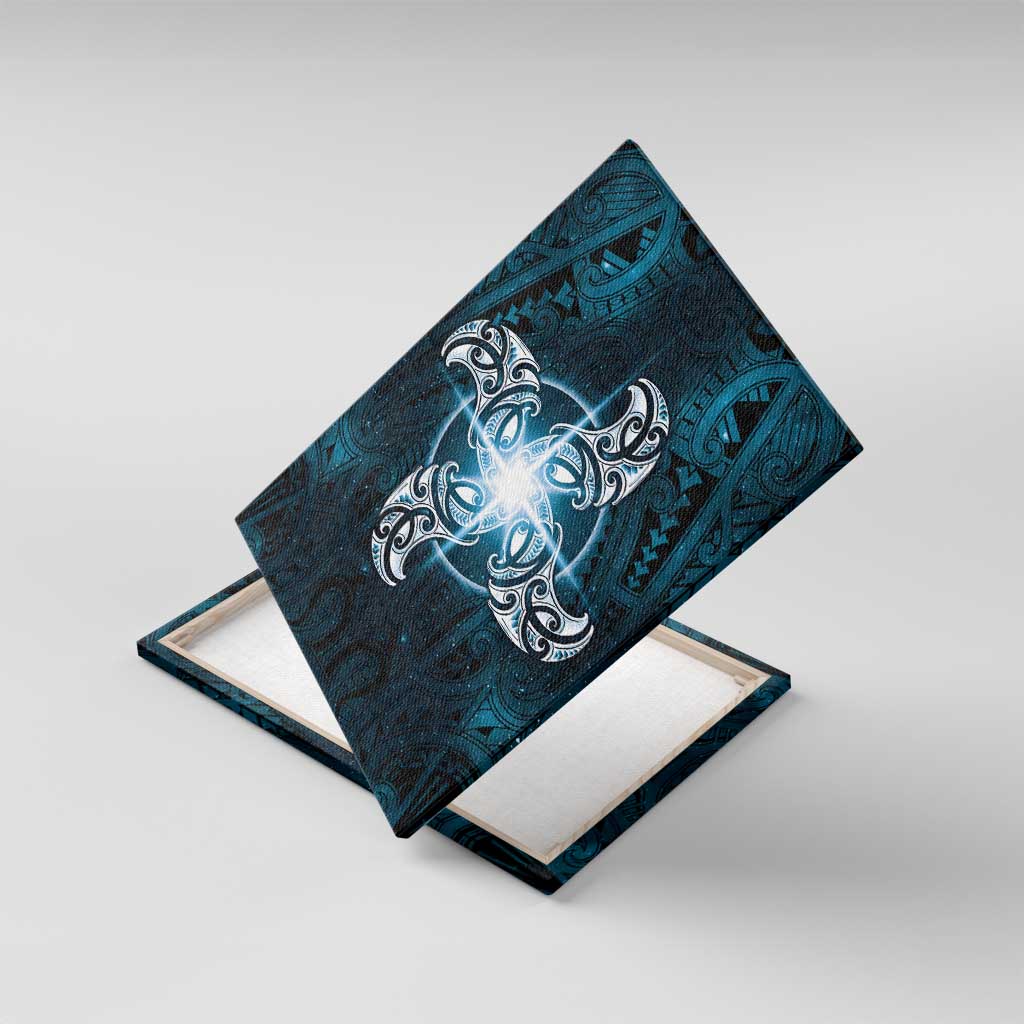 New Zealand Matariki Waita Canvas Wall Art Maori Moko Dark Blue Galaxy