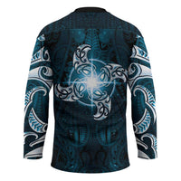 New Zealand Matariki Waita Hockey Jersey Maori Moko Dark Blue Galaxy
