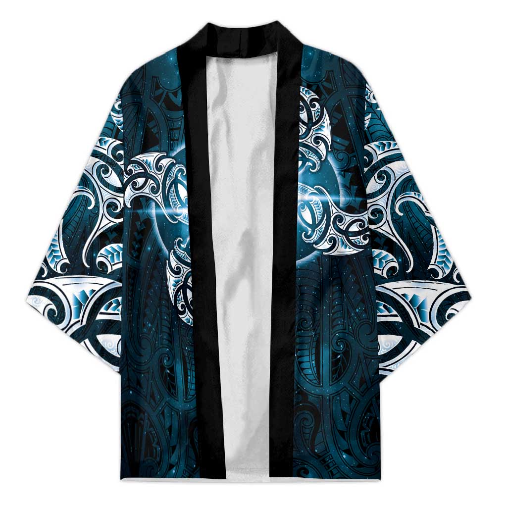 New Zealand Matariki Waita Kimono Maori Moko Dark Blue Galaxy