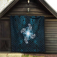 New Zealand Matariki Waita Quilt Maori Moko Dark Blue Galaxy
