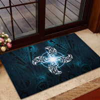 New Zealand Matariki Waita Rubber Doormat Maori Moko Dark Blue Galaxy