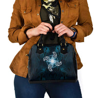 New Zealand Matariki Waita Shoulder Handbag Maori Moko Dark Blue Galaxy