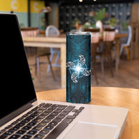New Zealand Matariki Waita Skinny Tumbler Maori Moko Dark Blue Galaxy LT05 - Polynesian Pride