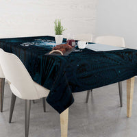 New Zealand Matariki Waita Tablecloth Maori Moko Dark Blue Galaxy