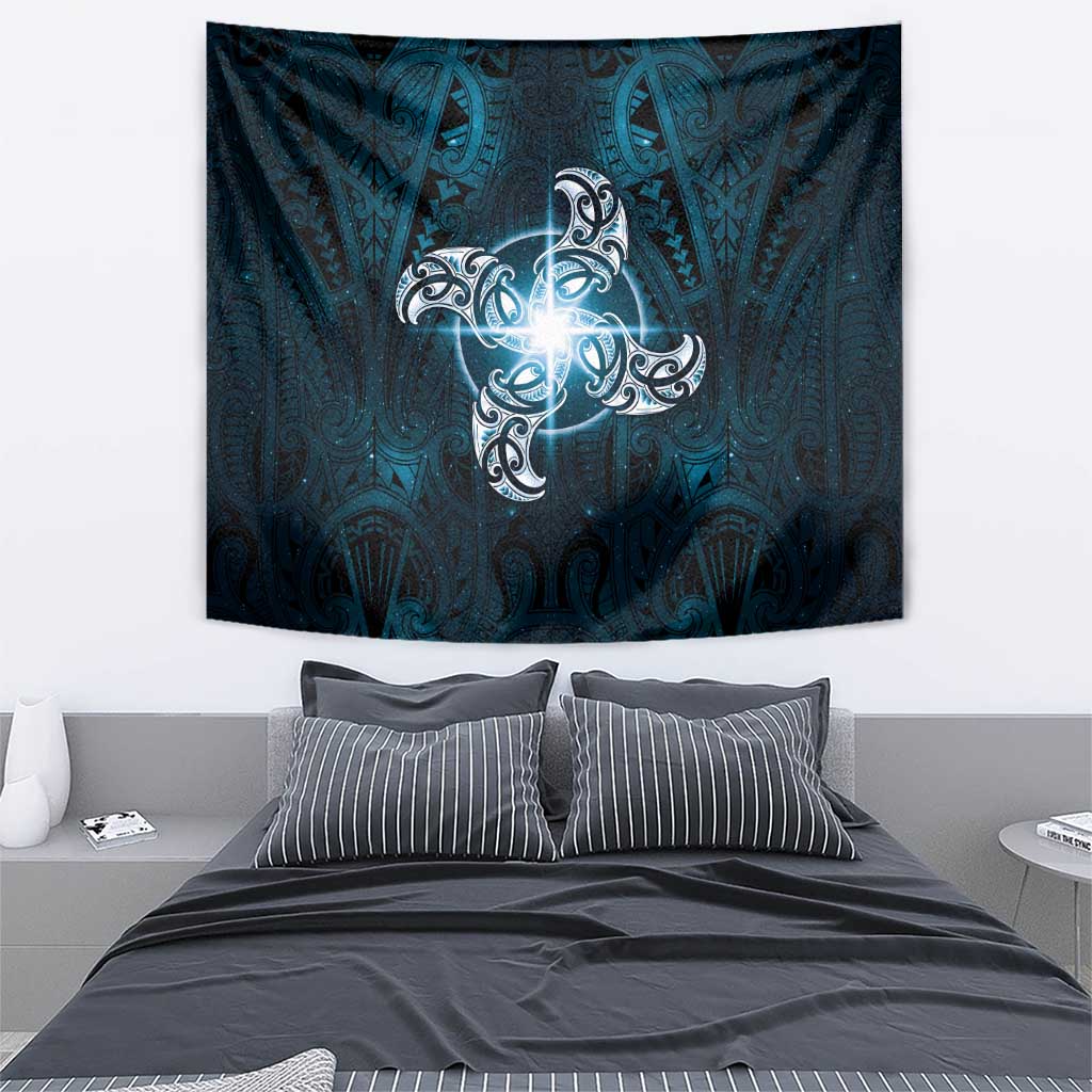 New Zealand Matariki Waita Tapestry Maori Moko Dark Blue Galaxy