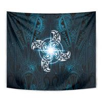 New Zealand Matariki Waita Tapestry Maori Moko Dark Blue Galaxy
