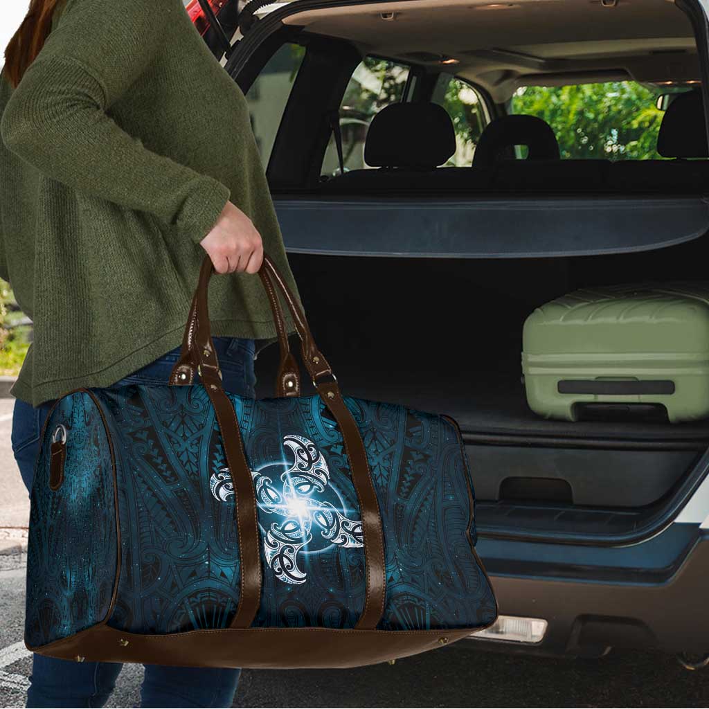 New Zealand Matariki Waita Travel Bag Maori Moko Dark Blue Galaxy