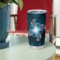 New Zealand Matariki Waita Tumbler Cup Maori Moko Dark Blue Galaxy