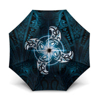 New Zealand Matariki Waita Umbrella Maori Moko Dark Blue Galaxy