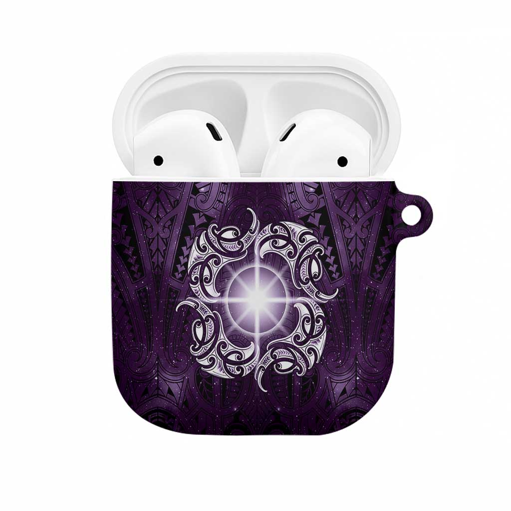 New Zealand Matariki Waipunarangi AirPods Case Maori Moko Purple Galaxy